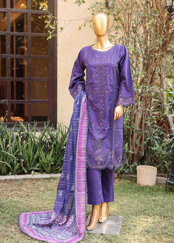 Bin Saeed Fabric - SMLF-EMB-388 - 3 Piece Embroidered Stitched Suit