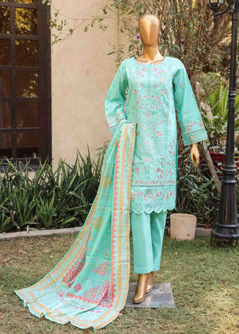 Bin Saeed Fabric - SMLF-EMB-389 B - 3 Piece Embroidered Stitched Suit