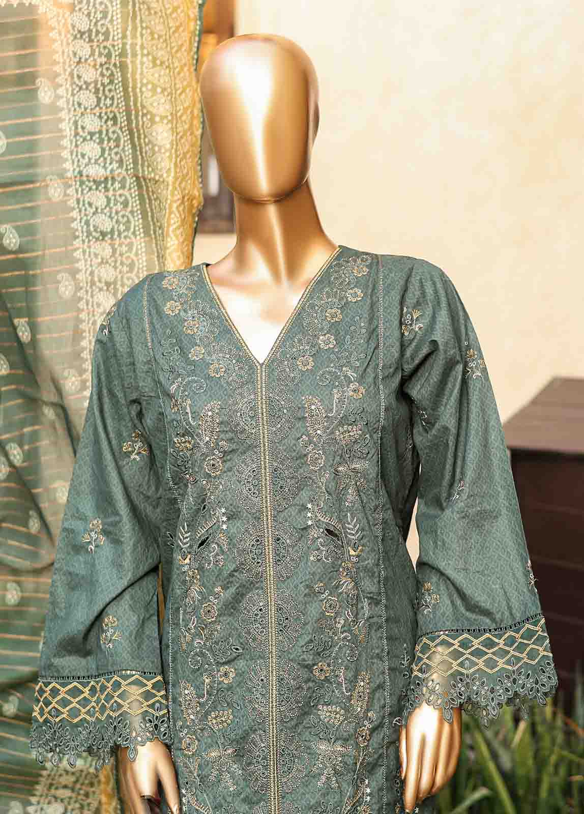 Bin Saeed Fabric - SMLF-EMB-395 B - 3 Piece Embroidered Stitched Suit