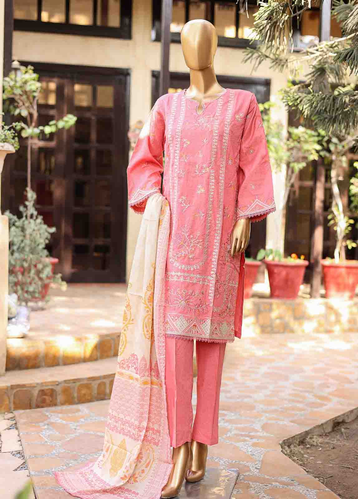 Bin Saeed Fabric - SMLF-EMB-396 B - 3 Piece Embroidered Stitched Suit
