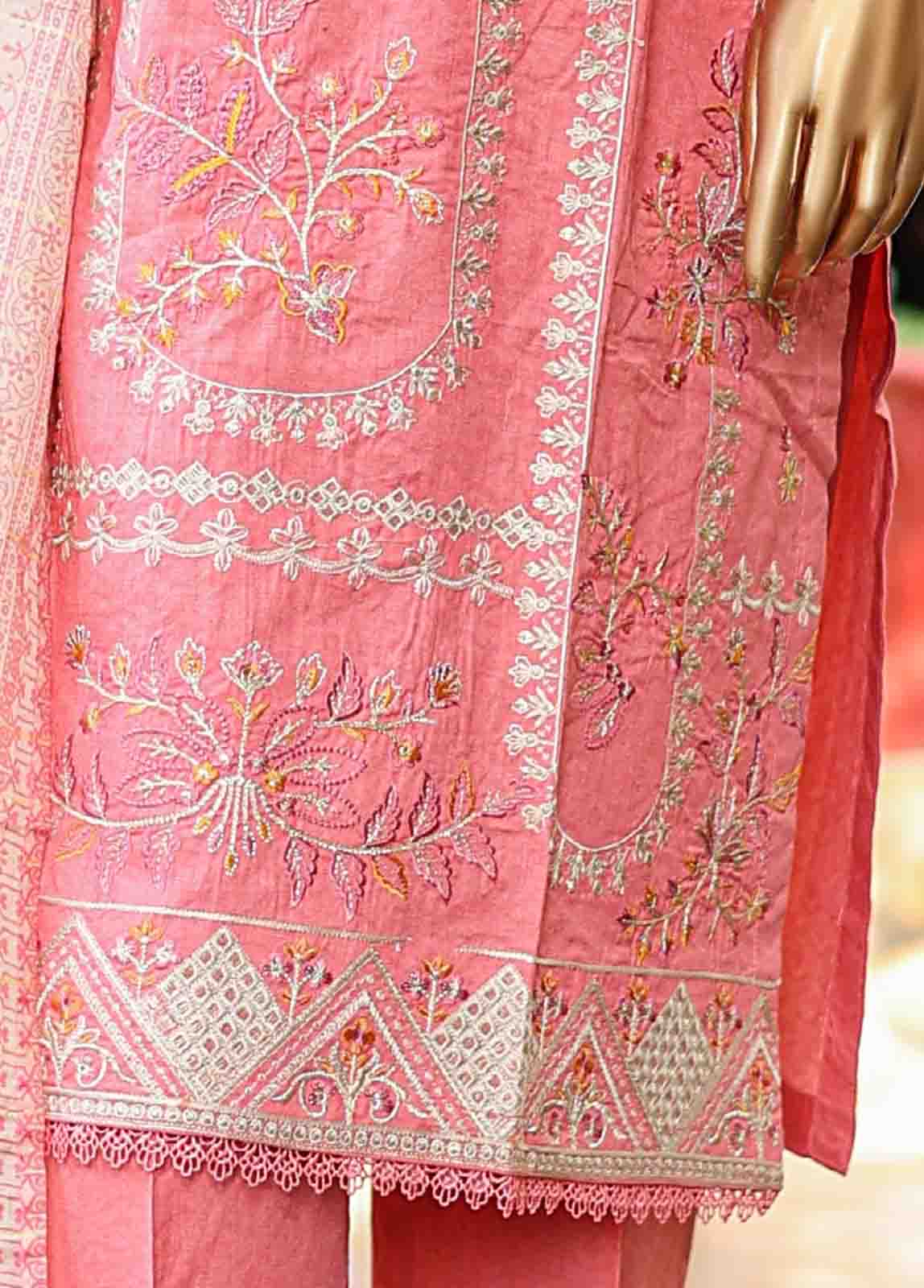 Bin Saeed Fabric - SMLF-EMB-396 B - 3 Piece Embroidered Stitched Suit
