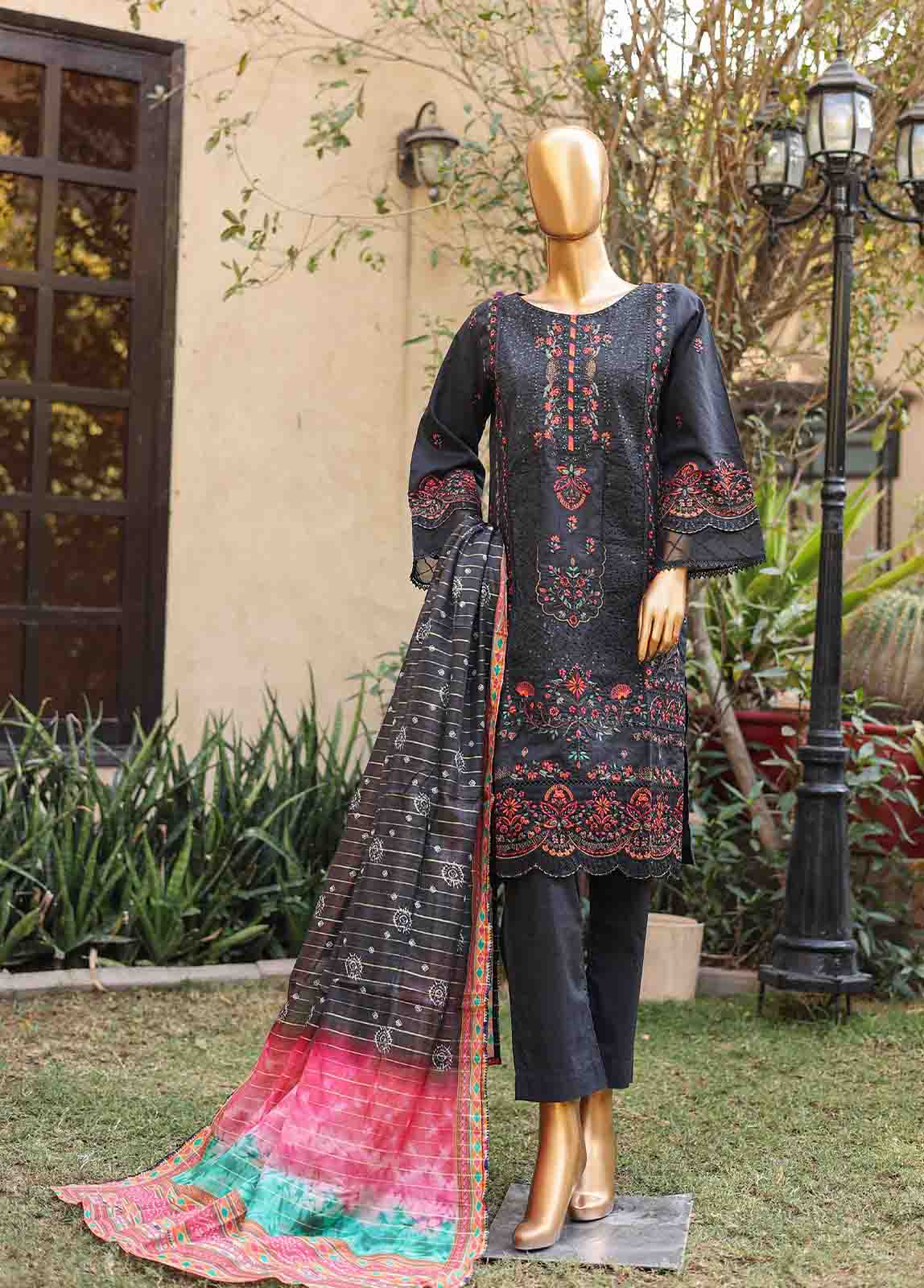Bin Saeed Fabric - SMLF-EMB-399 B - 3 Piece Embroidered Stitched Suit
