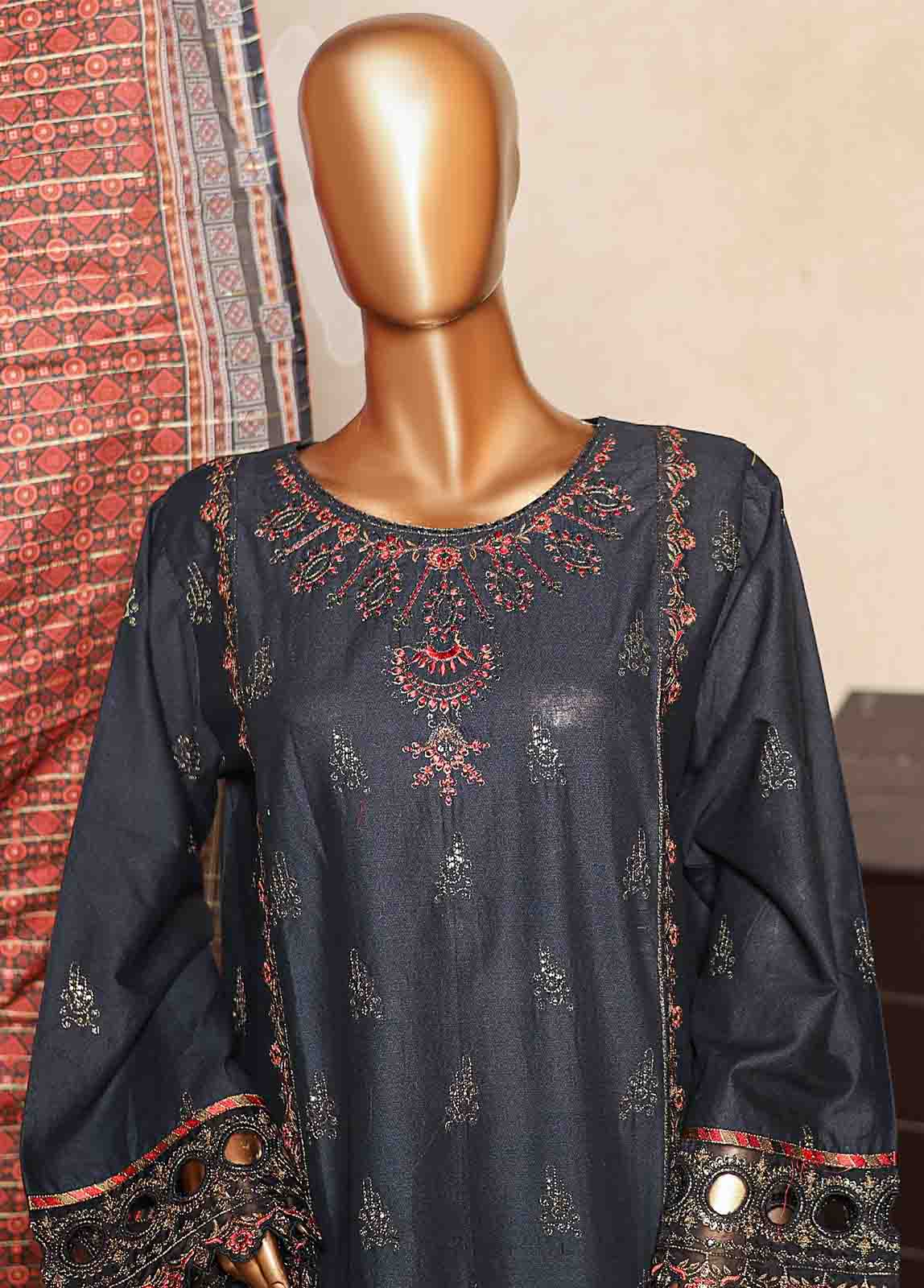 Bin Saeed Fabric - SMLF-EMB-401 B - 3 Piece Embroidered Stitched Suit