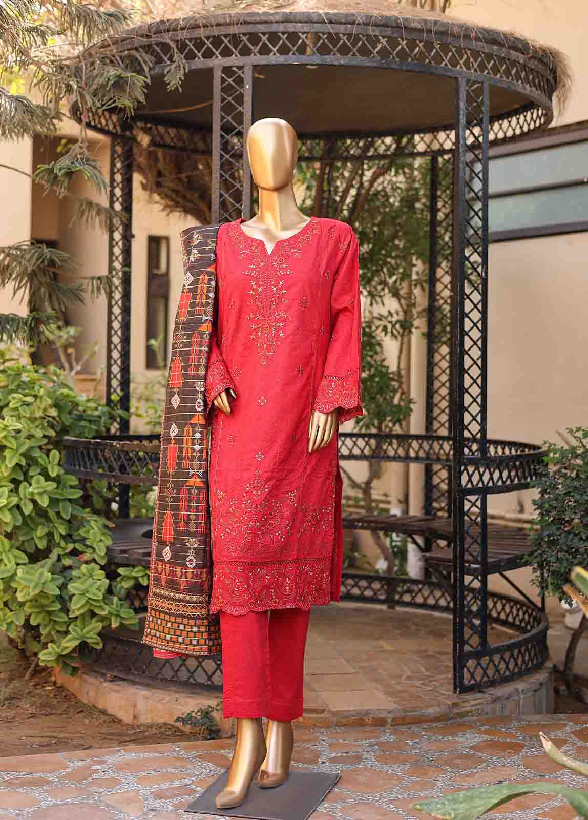 Bin Saeed Fabric - SMLF-EMB-402 A - 3 Piece Embroidered Stitched Suit