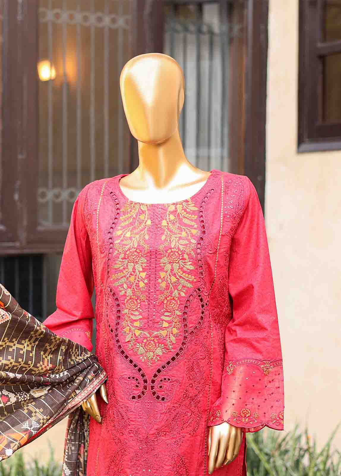 Bin Saeed Fabric - SMLF-EMB-402 B - 3 Piece Embroidered Stitched Suit