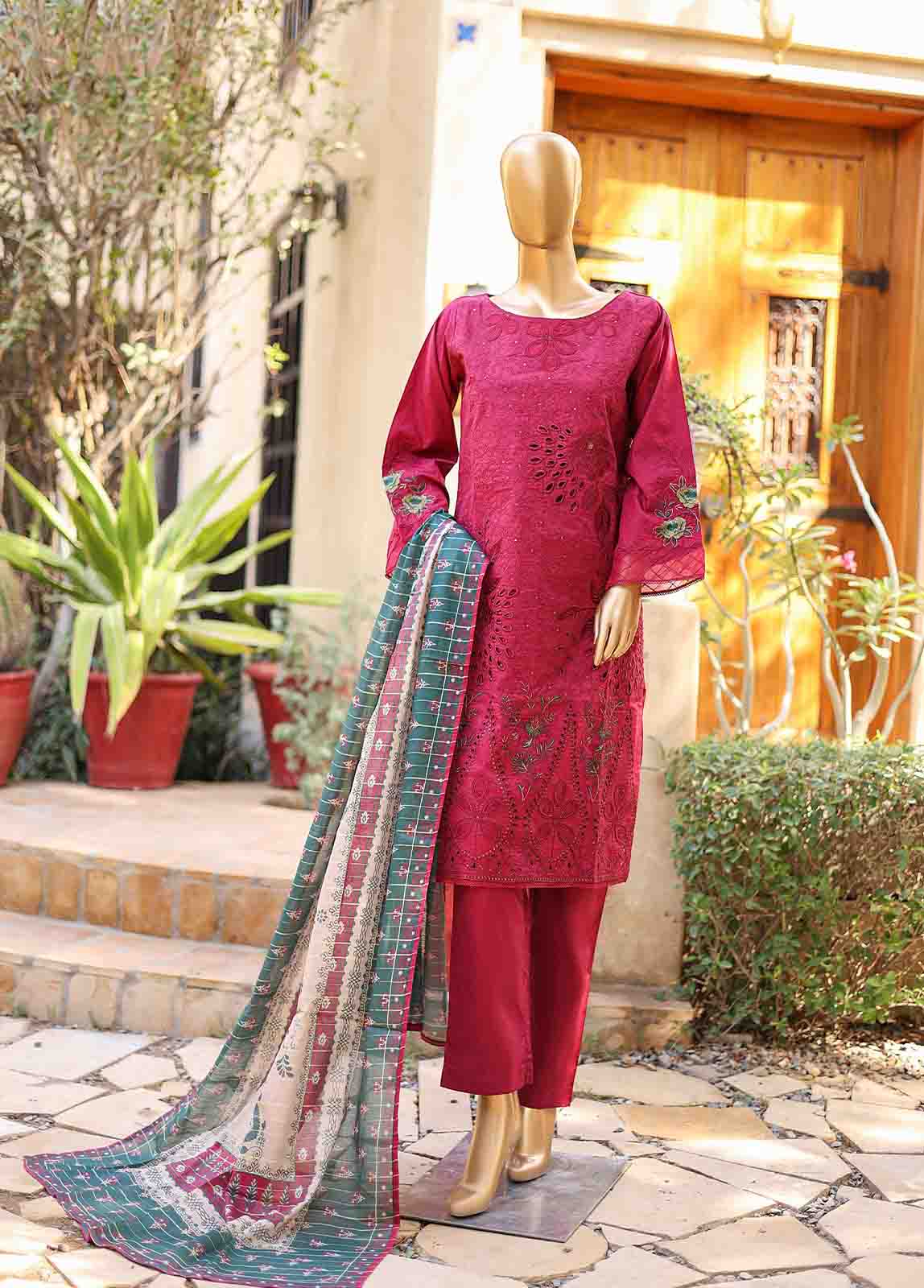 Bin Saeed Fabric - SMLF-EMB-403 - 3 Piece Embroidered Stitched Suit