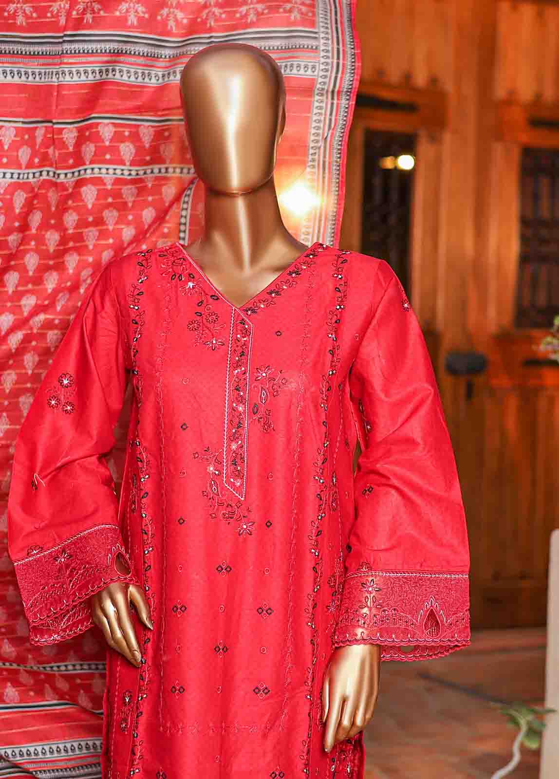 Bin Saeed Fabric - SMLF-EMB-406 B - 3 Piece Embroidered Stitched Suit