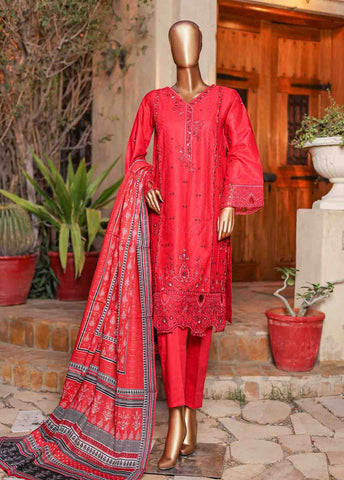 Bin Saeed Fabric - SMLF-EMB-406 B - 3 Piece Embroidered Stitched Suit