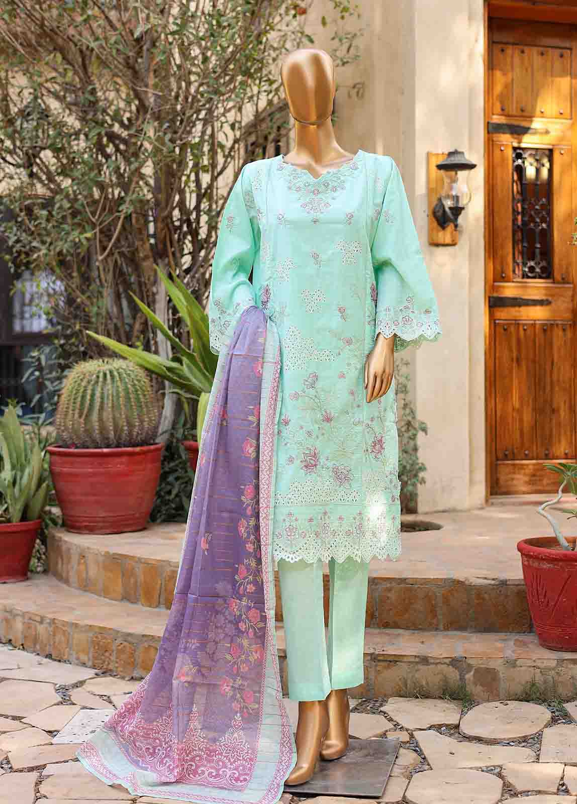 Bin Saeed Fabric - SMLF-EMB-421 B - 3 Piece Embroidered Stitched Suit