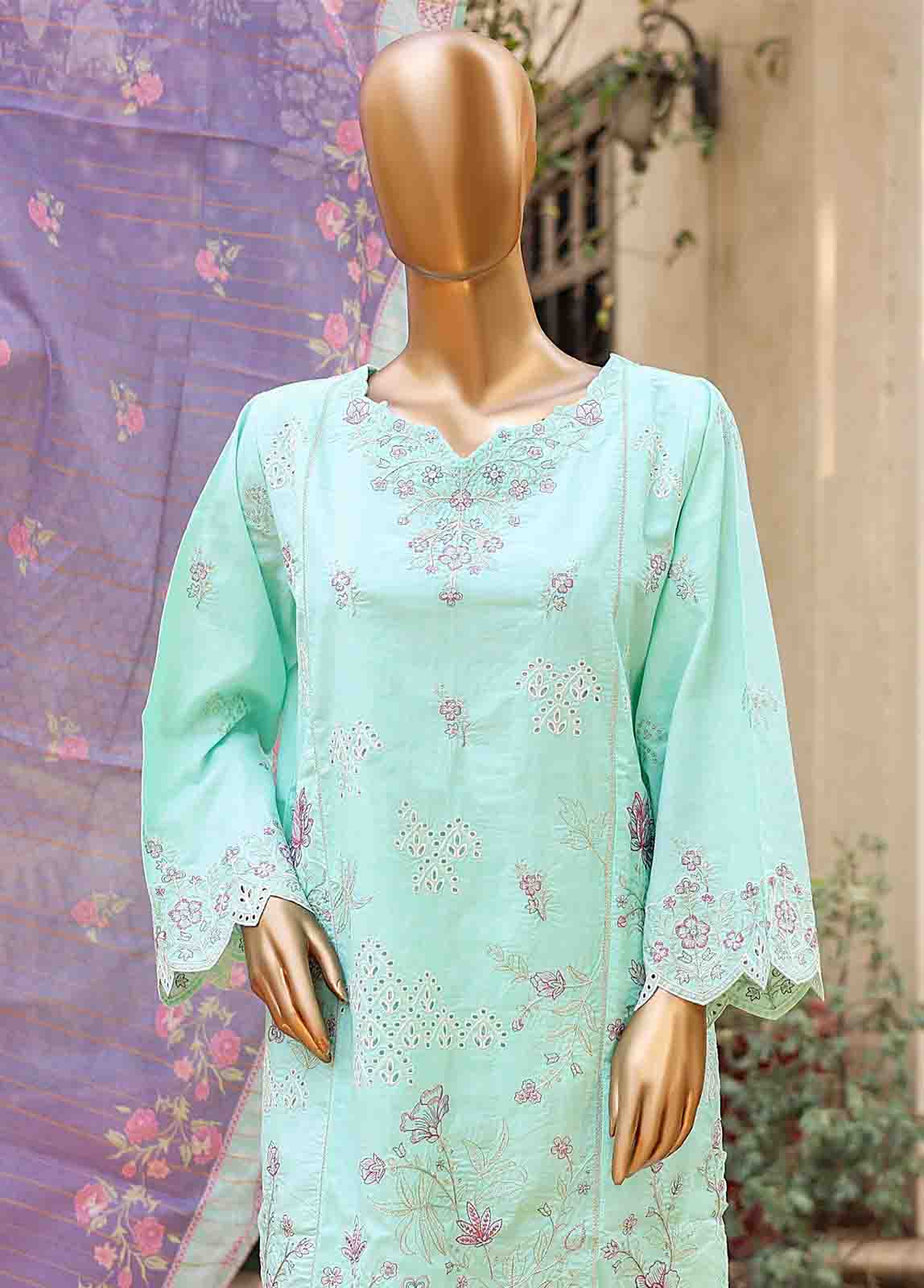 Bin Saeed Fabric - SMLF-EMB-421 B - 3 Piece Embroidered Stitched Suit