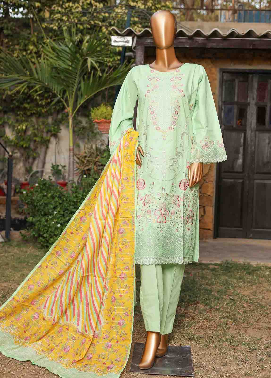 Bin Saeed Fabric - SMLF-EMB-423 B - 3 Piece Embroidered Stitched Suit