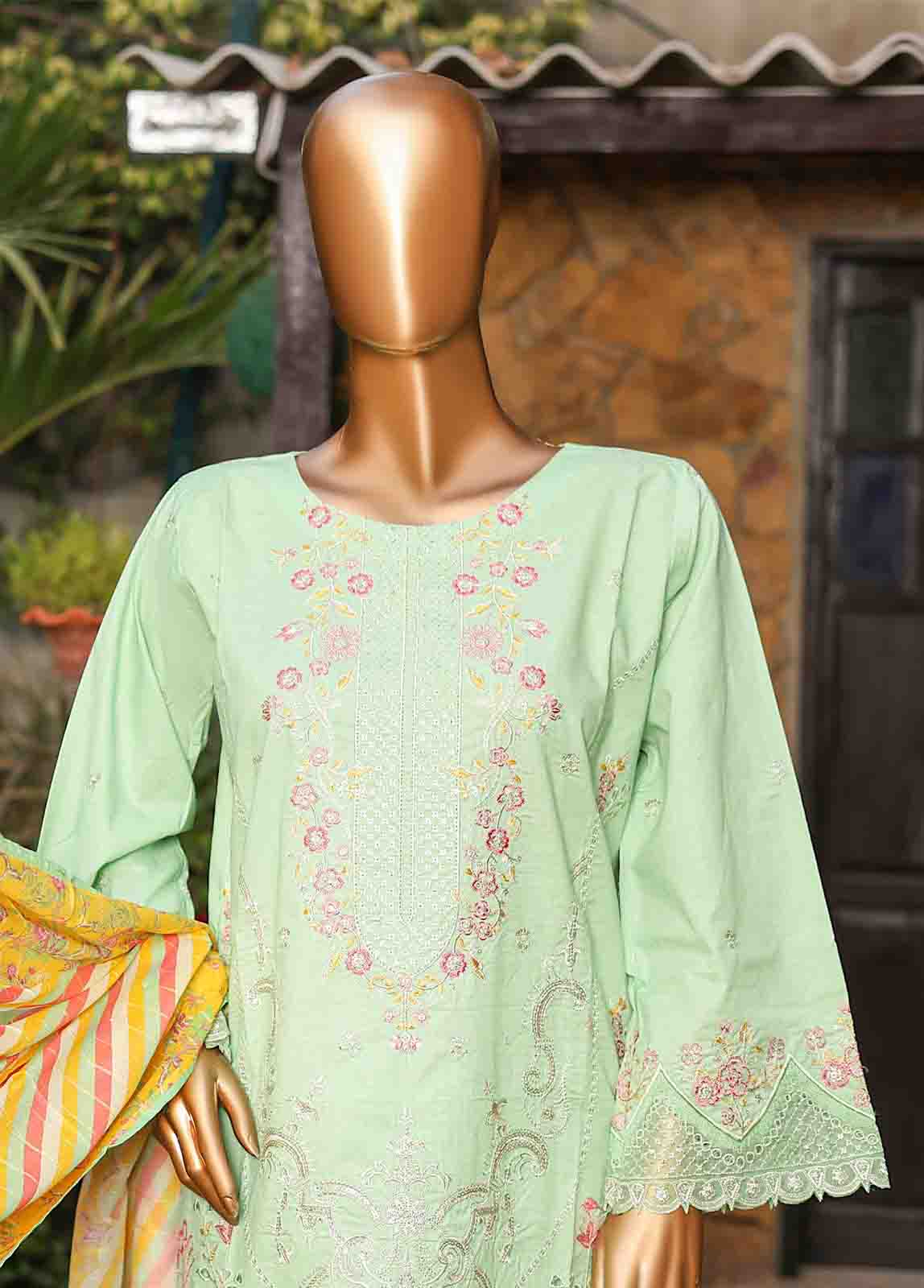 Bin Saeed Fabric - SMLF-EMB-423 B - 3 Piece Embroidered Stitched Suit