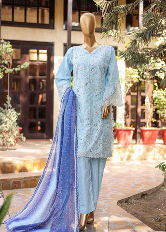 Bin Saeed Fabric - SMLF-EMB-425 B - 3 Piece Embroidered Stitched Suit