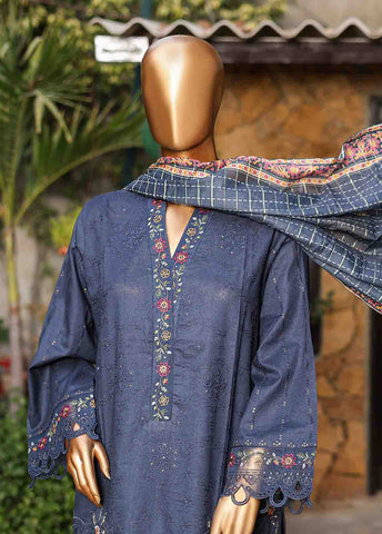 Bin Saeed Fabric - SMLF-EMB-433 A - 3 Piece Embroidered Stitched Suit