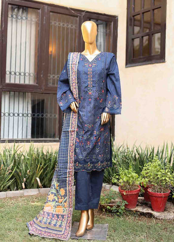 Bin Saeed Fabric - SMLF-EMB-433 B - 3 Piece Embroidered Stitched Suit