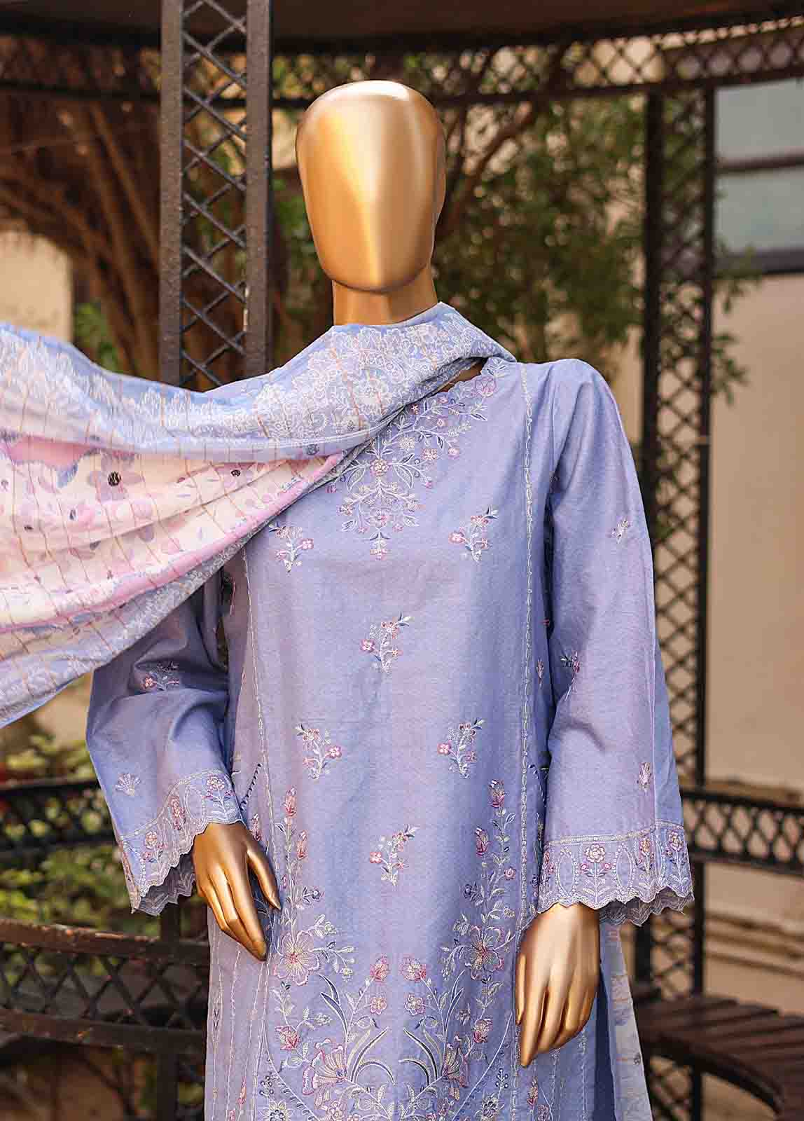 Bin Saeed Fabric - SMLF-EMB-434 B - 3 Piece Embroidered Stitched Suit
