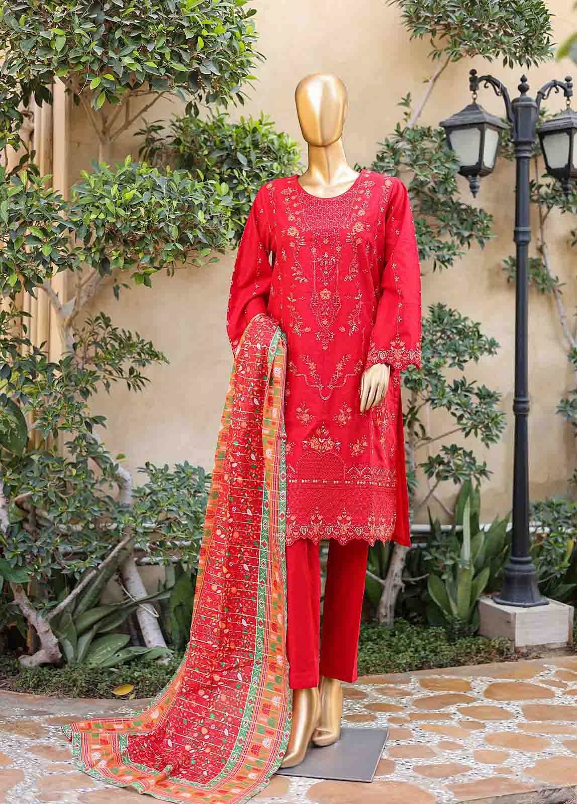 Bin Saeed Fabric - SMLF-EMB-440 B - 3 Piece Embroidered Stitched Suit