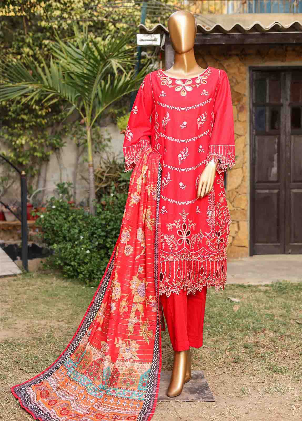 Bin Saeed Fabric - SMLF-EMB-441 A - 3 Piece Embroidered Stitched Suit