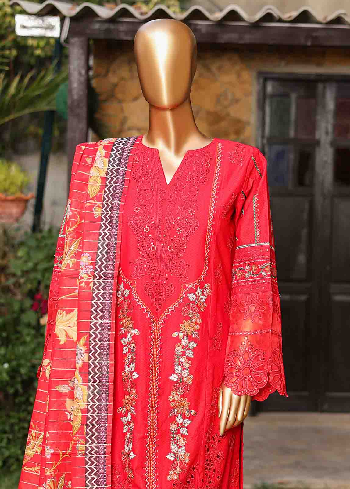 Bin Saeed Fabric - SMLF-EMB-441 B - 3 Piece Embroidered Stitched Suit