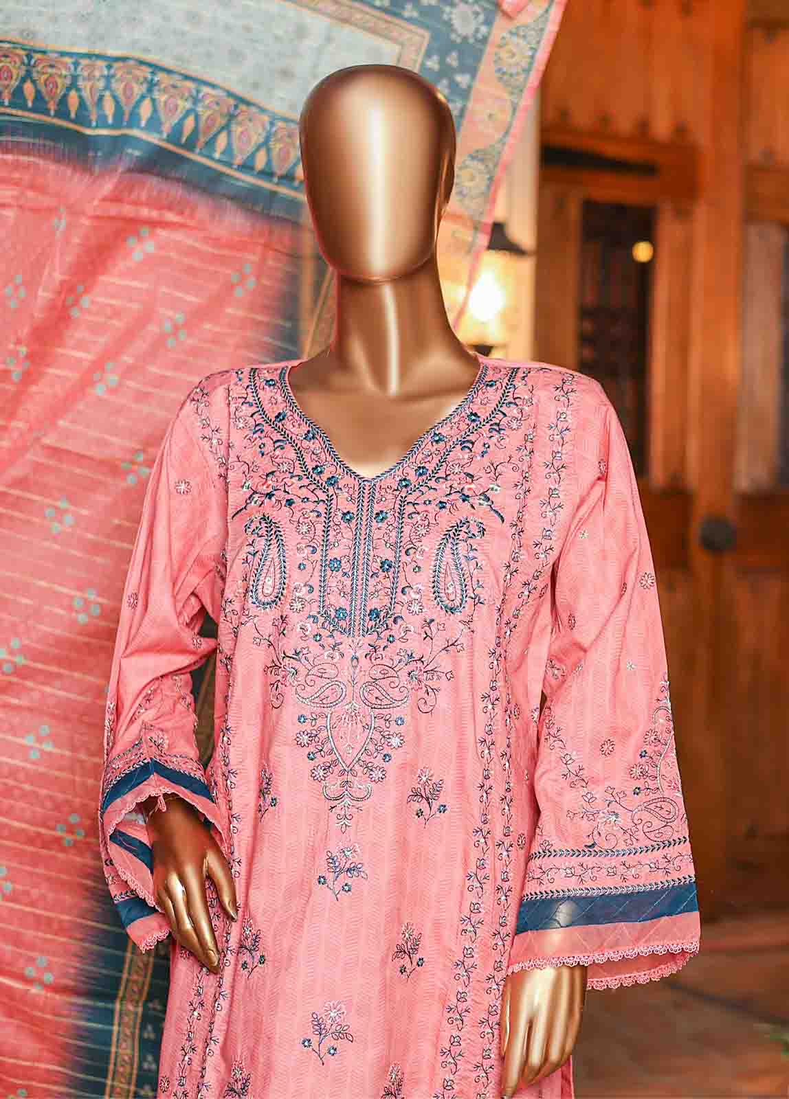 Bin Saeed Fabric - SMLF-EMB-443 B - 3 Piece Embroidered Stitched Suit