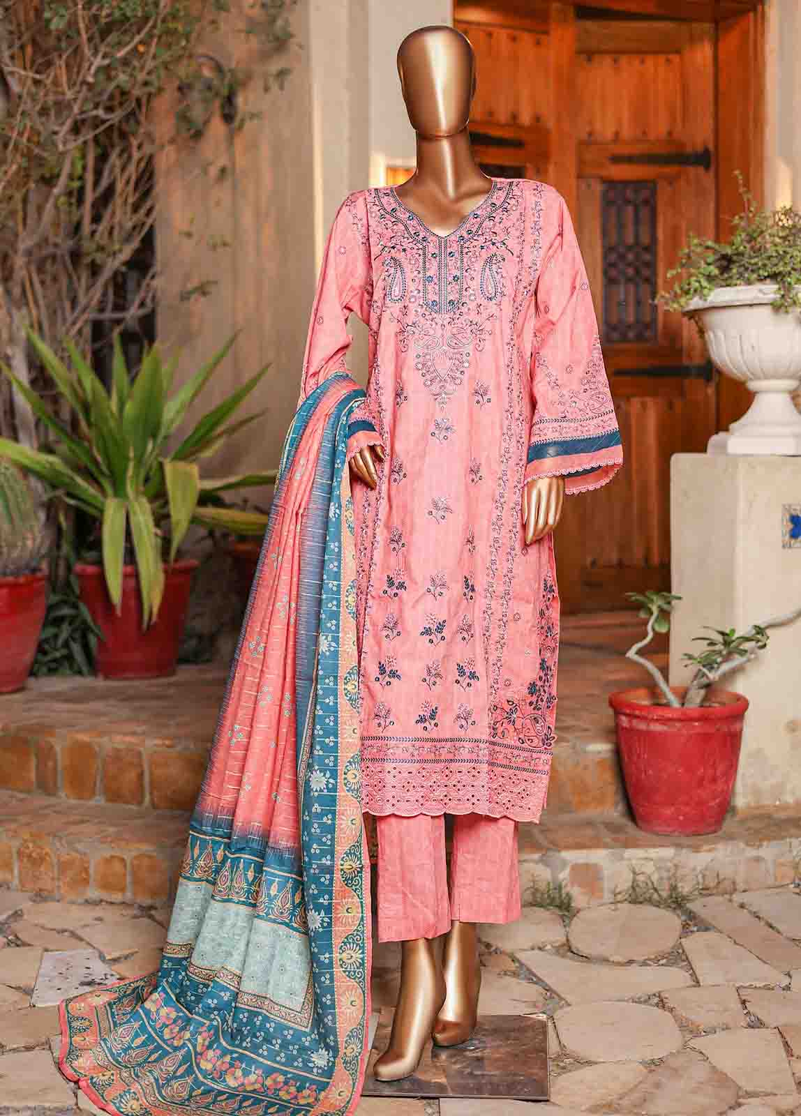 Bin Saeed Fabric - SMLF-EMB-443 B - 3 Piece Embroidered Stitched Suit