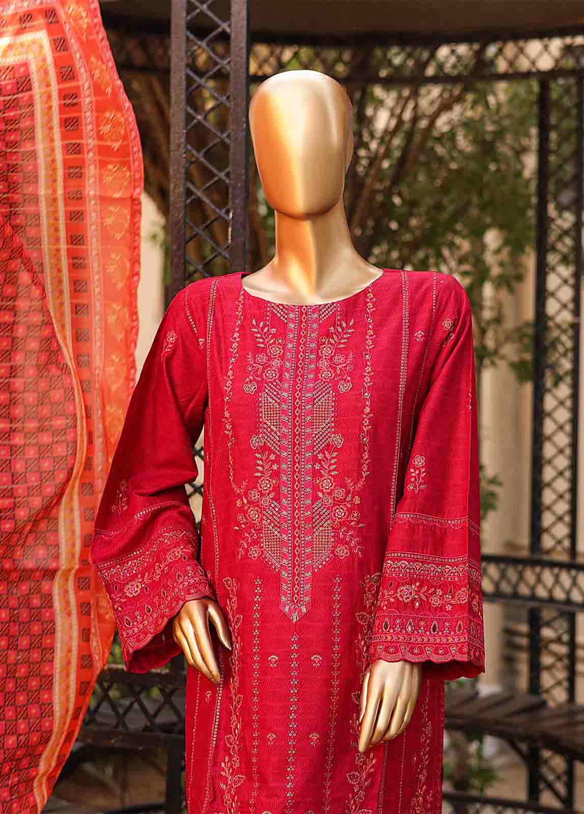 Bin Saeed Fabric - SMLF-EMB-444 B - 3 Piece Embroidered Stitched Suit