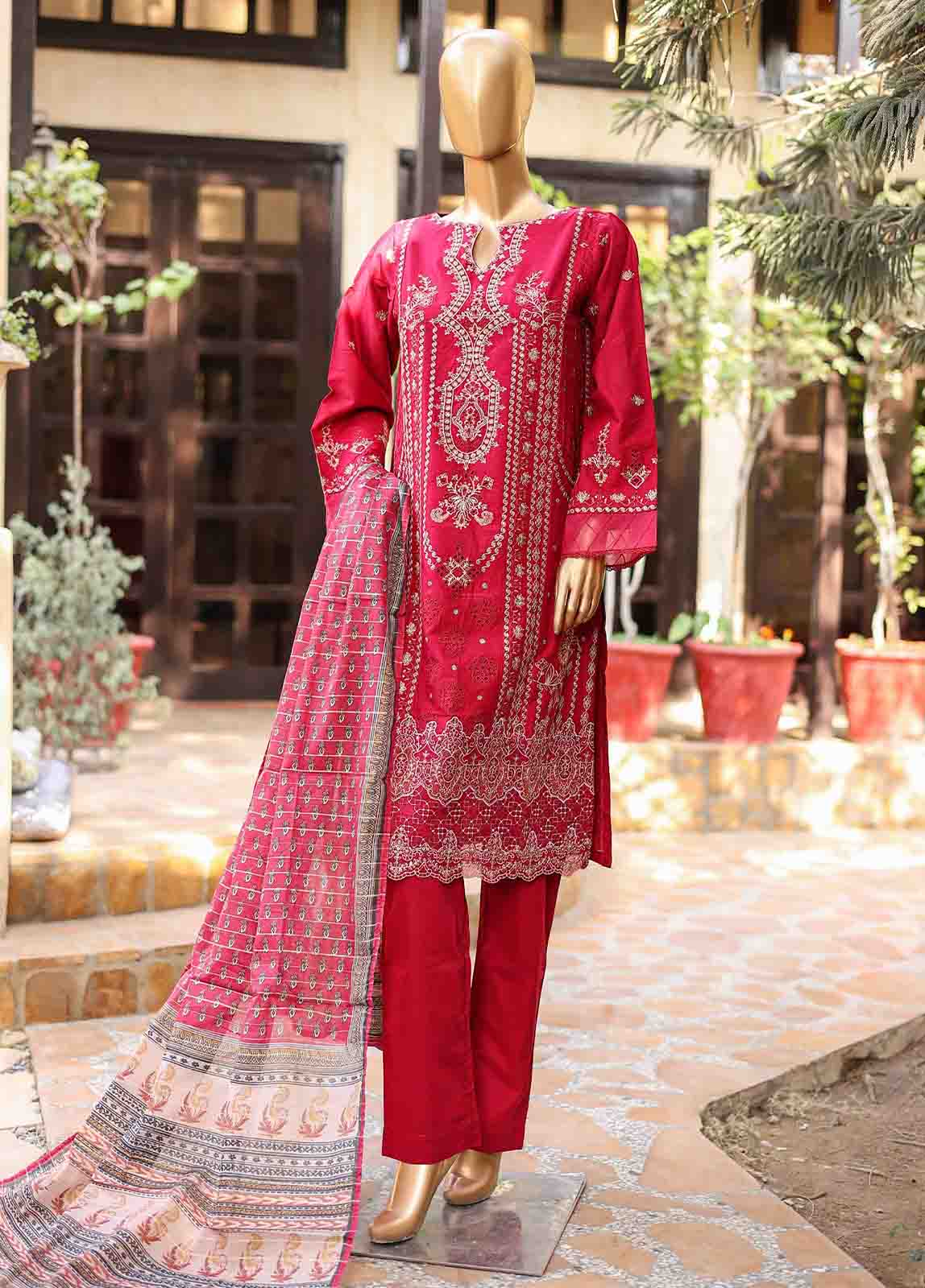 Bin Saeed Fabric - SMLF-EMB-445 B - 3 Piece Embroidered Stitched Suit