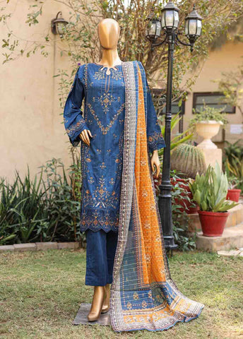 Bin Saeed Fabric - SMLF-EMB-446 A - 3 Piece Embroidered Stitched Suit