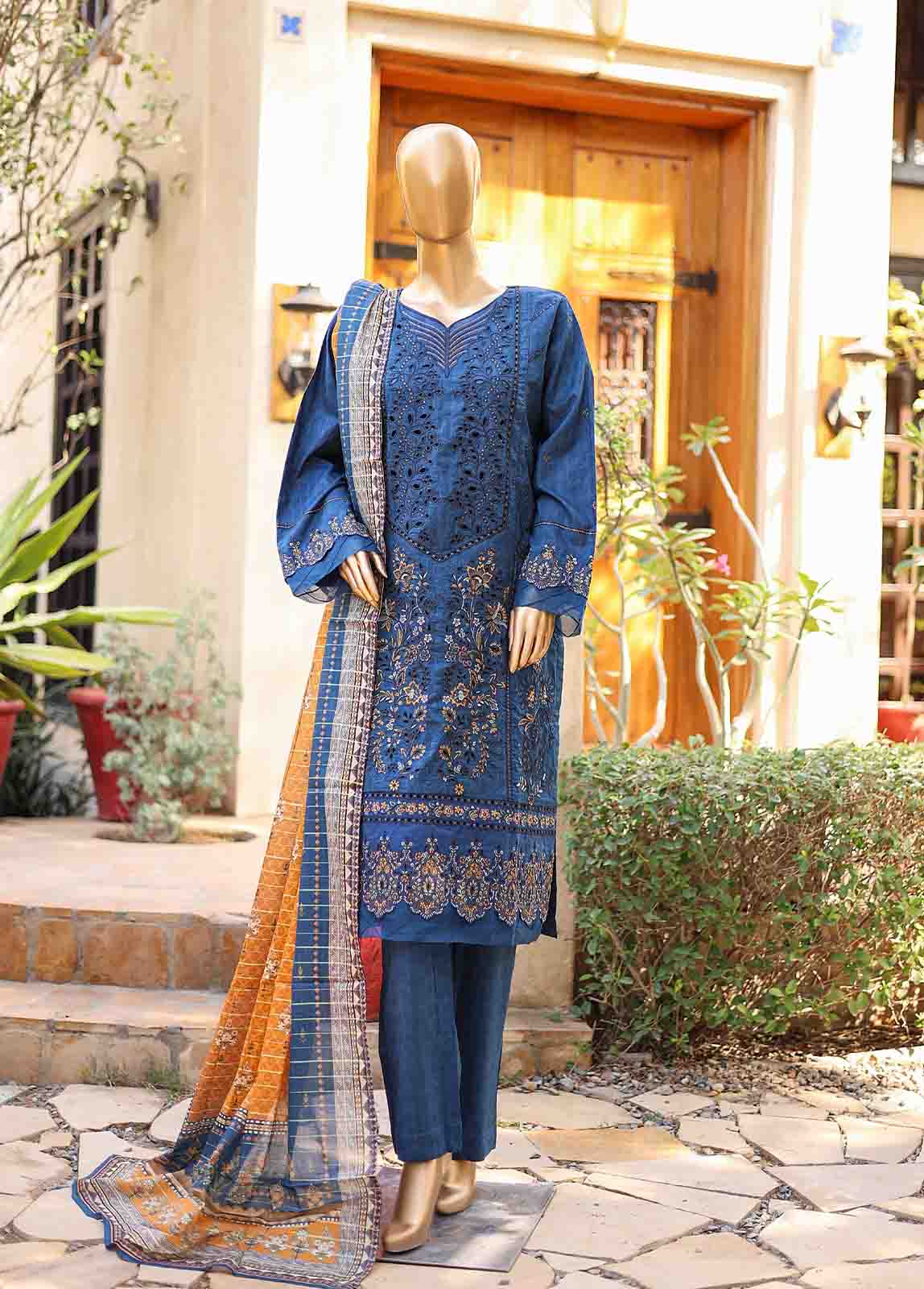 Bin Saeed Fabric - SMLF-EMB-446 B - 3 Piece Embroidered Stitched Suit
