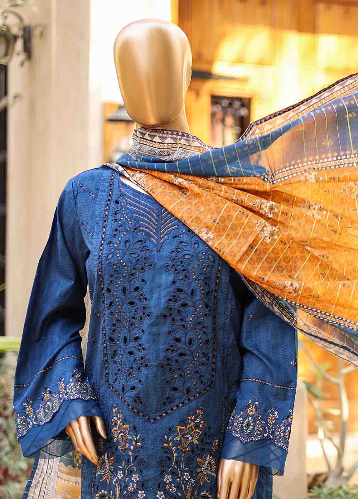 Bin Saeed Fabric - SMLF-EMB-446 B - 3 Piece Embroidered Stitched Suit