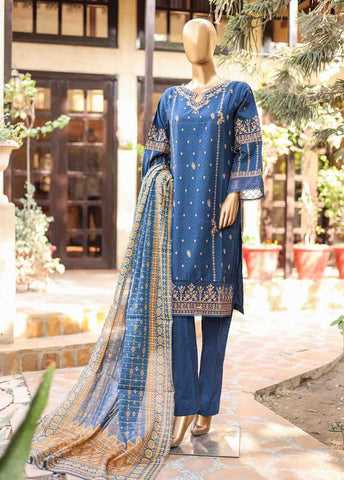 Bin Saeed Fabric - SMLF-EMB-447 A - 3 Piece Embroidered Stitched Suit
