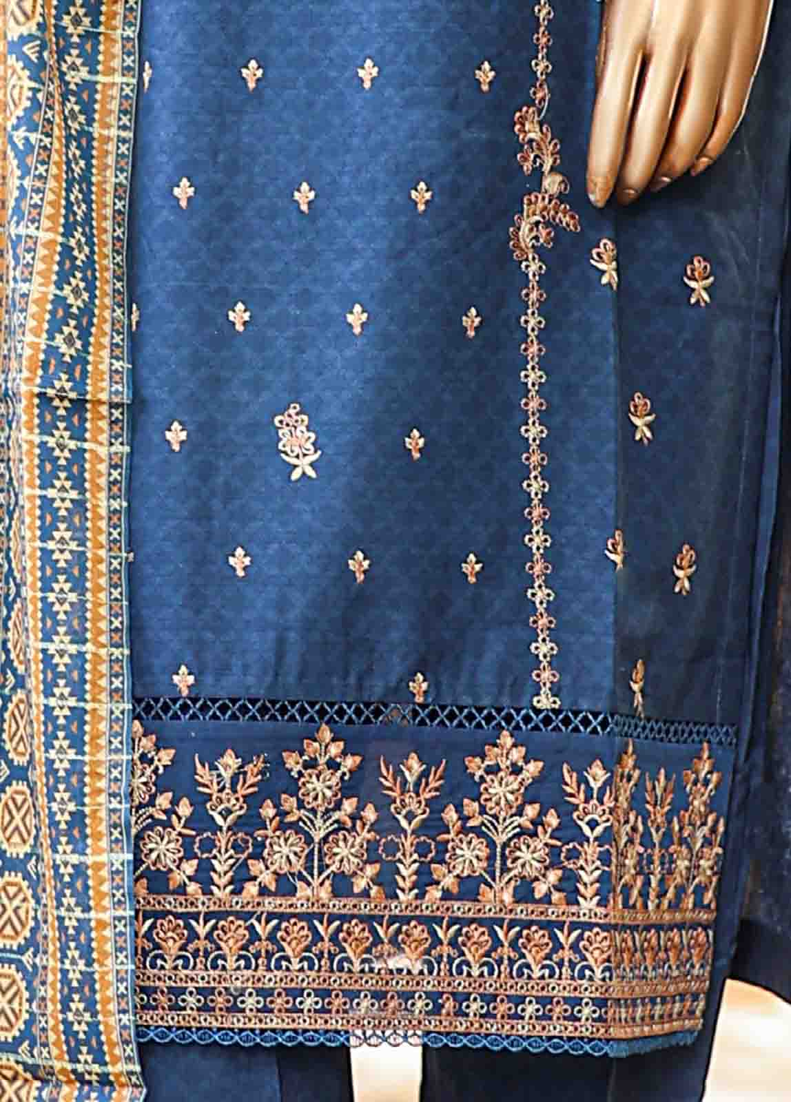 Bin Saeed Fabric - SMLF-EMB-447 A - 3 Piece Embroidered Stitched Suit