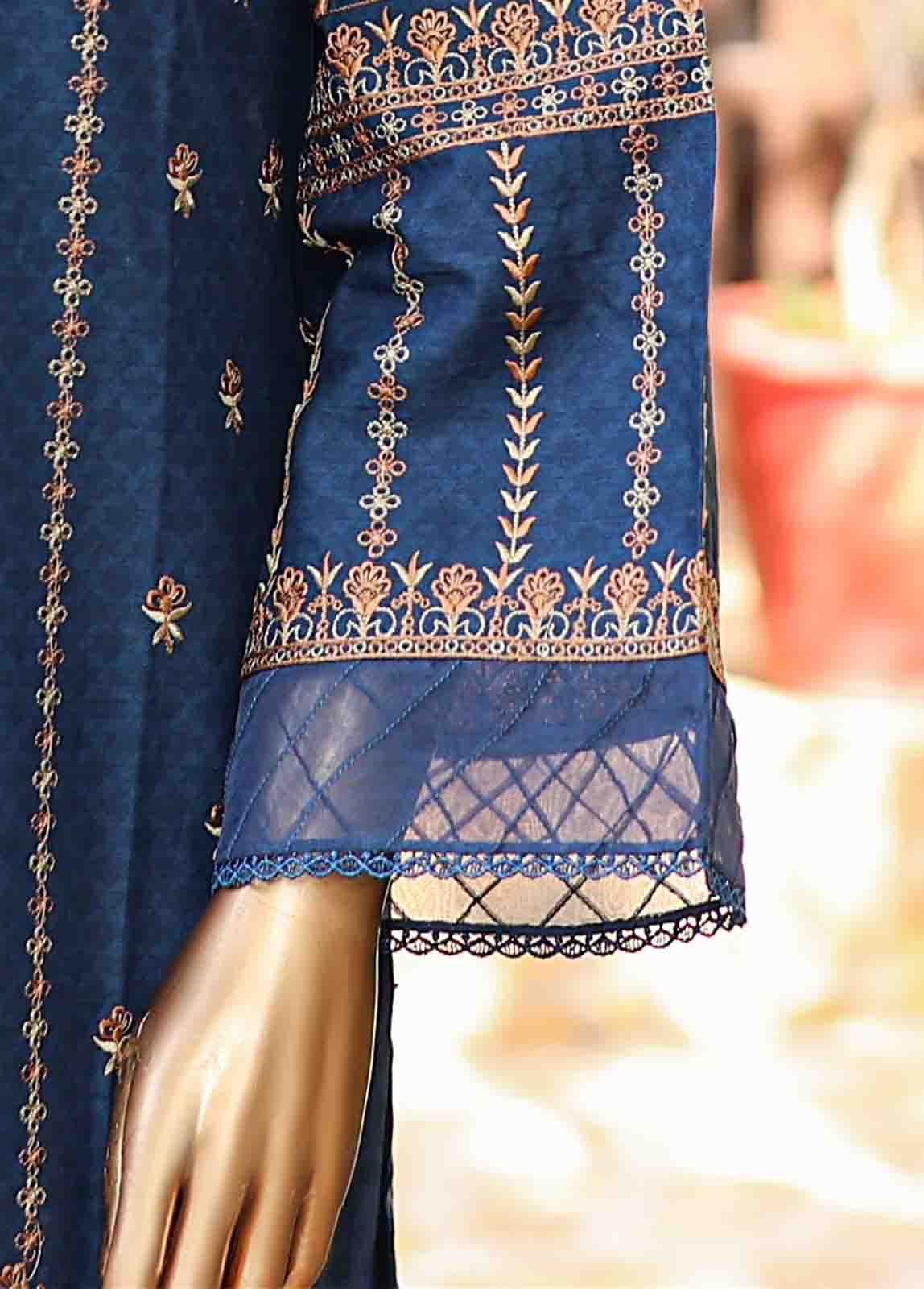 Bin Saeed Fabric - SMLF-EMB-447 A - 3 Piece Embroidered Stitched Suit