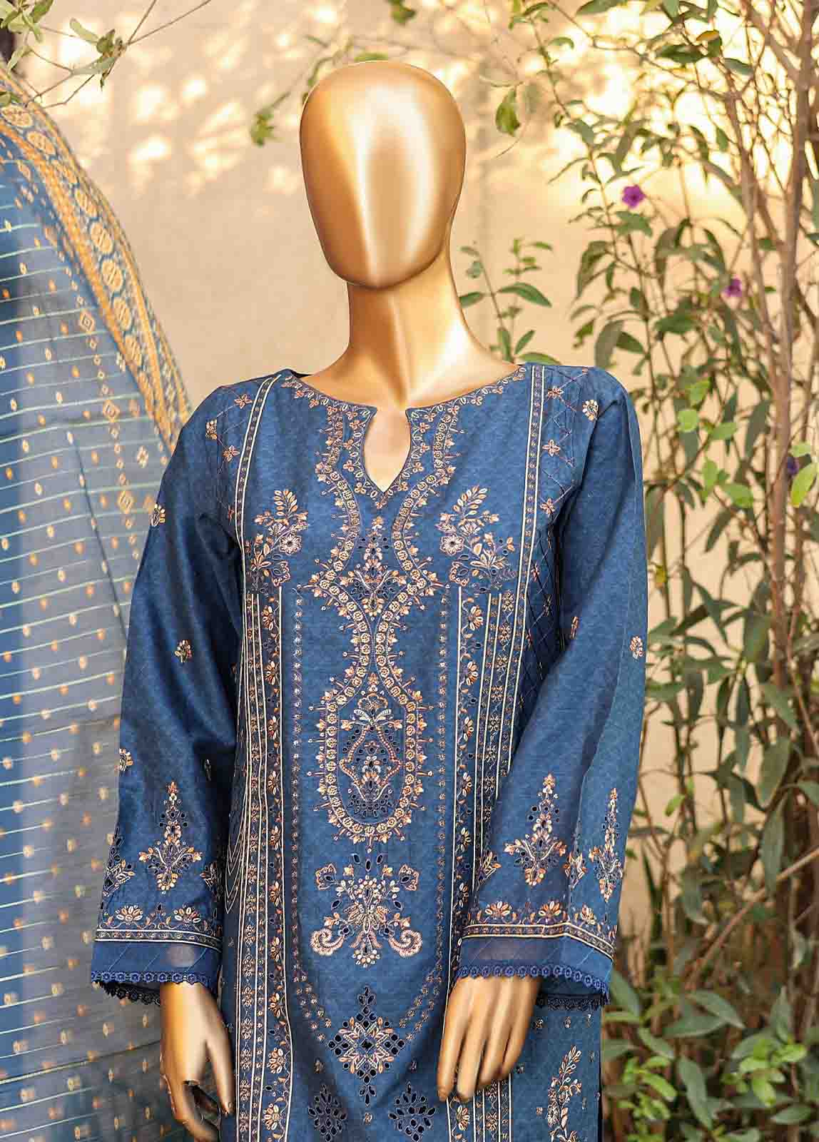 Bin Saeed Fabric - SMLF-EMB-447 B - 3 Piece Embroidered Stitched Suit