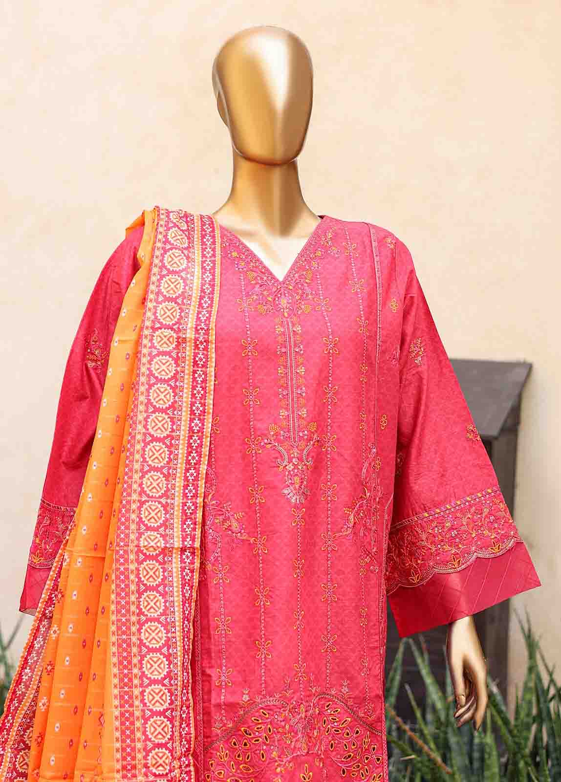 Bin Saeed Fabric - SMLF-EMB-448 B - 3 Piece Embroidered Stitched Suit