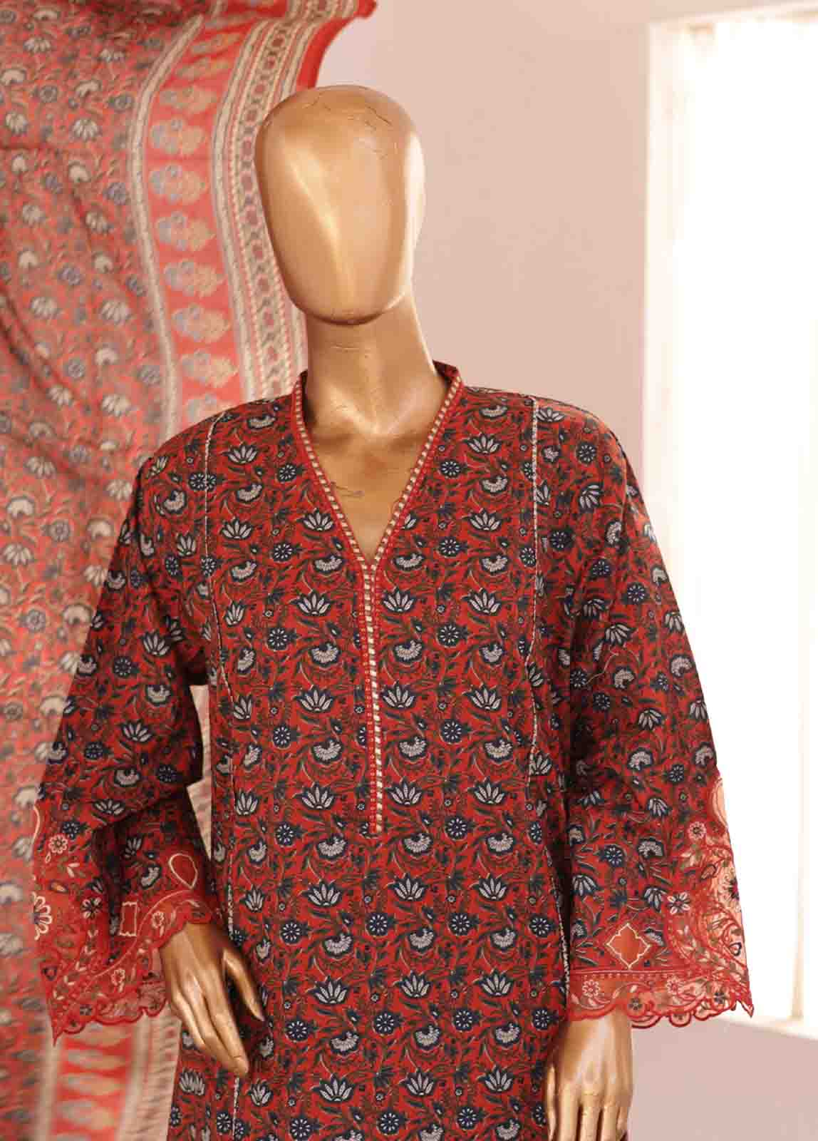Bin Saeed Fabric - SMLF-FR-0133- 3 Piece Embroidered Stitched Suit