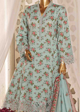 Bin Saeed Fabric - SMLF-FR-0136- 3 Piece Embroidered Stitched Suit