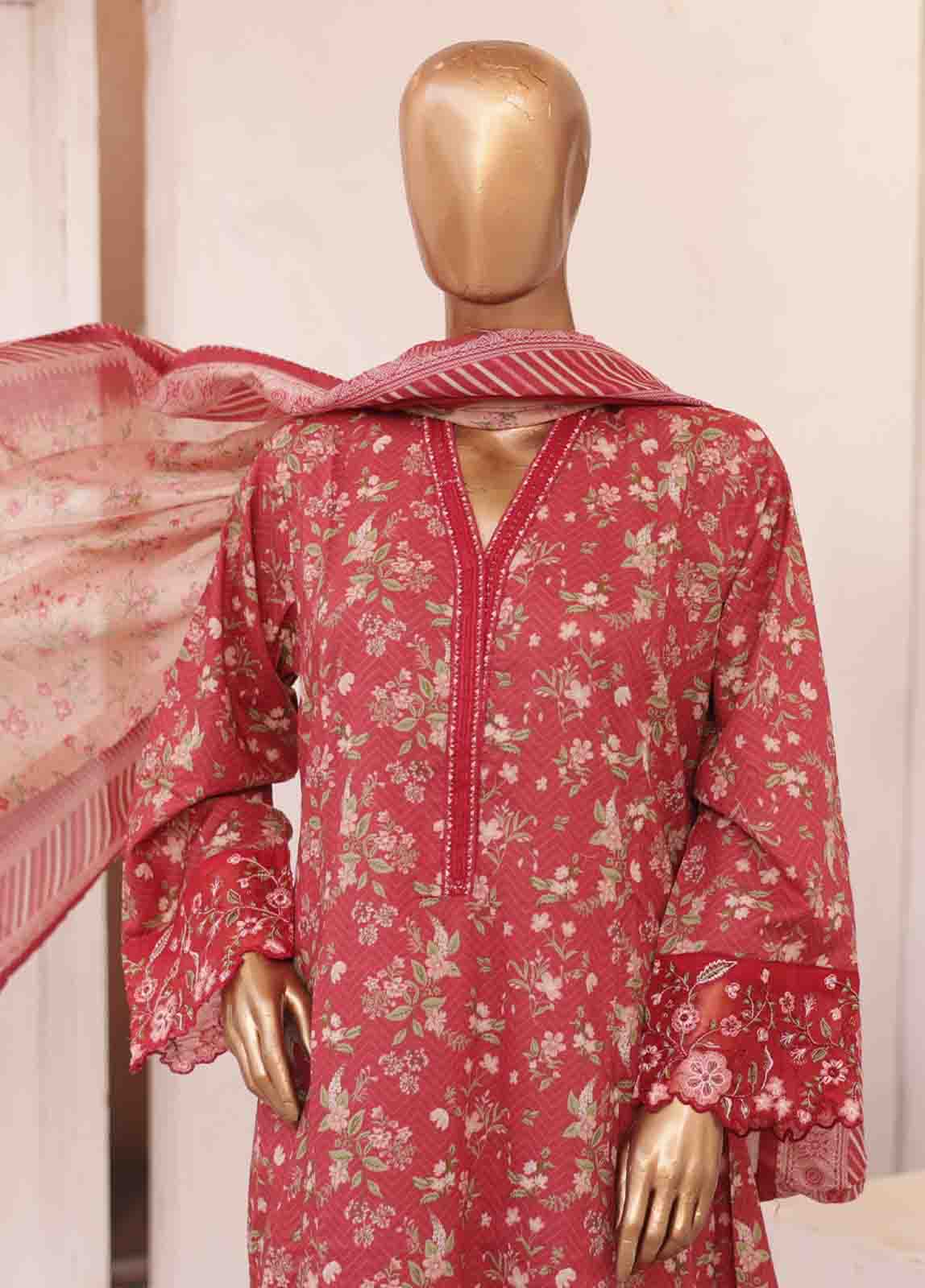 Bin Saeed Fabric - SMLF-FR-0139- 3 Piece Embroidered Stitched Suit