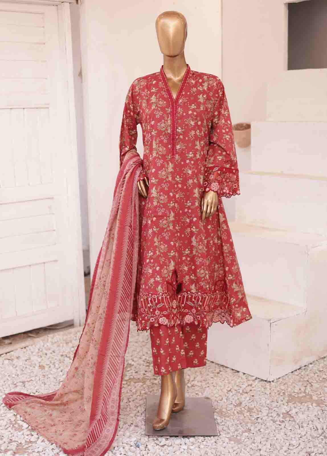 Bin Saeed Fabric - SMLF-FR-0139- 3 Piece Embroidered Stitched Suit