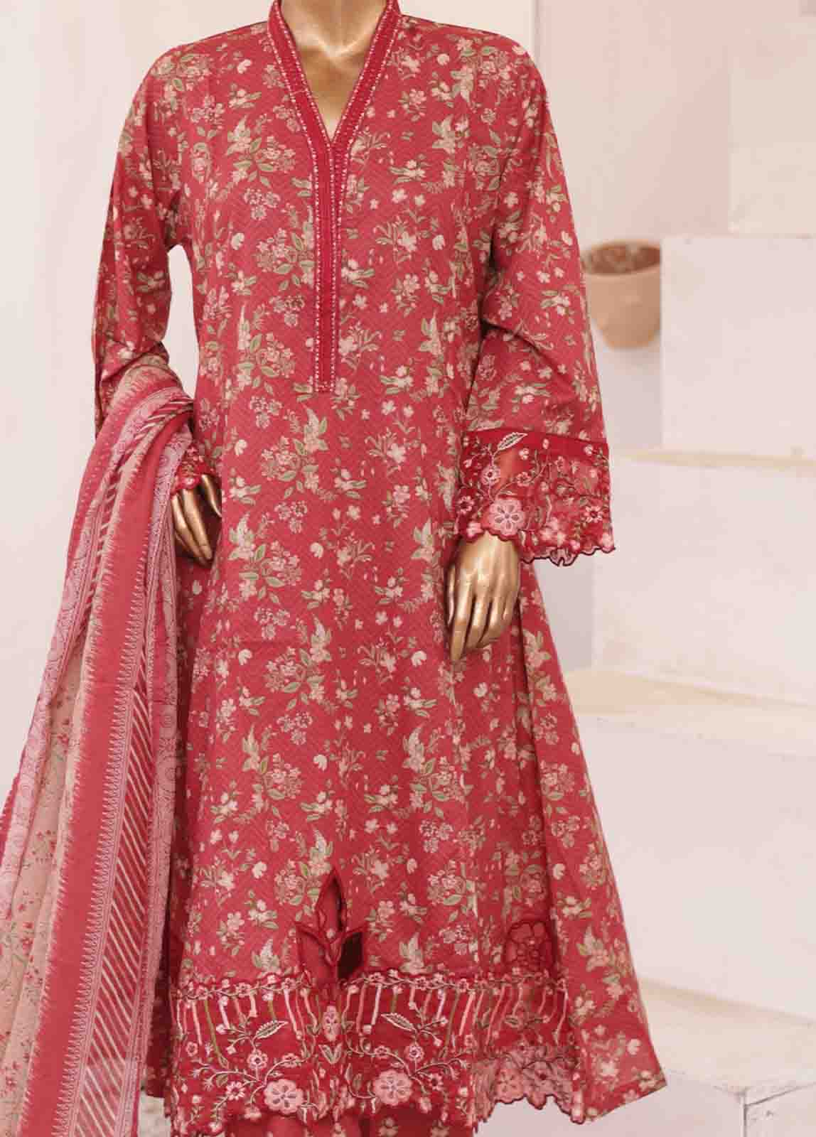 Bin Saeed Fabric - SMLF-FR-0139- 3 Piece Embroidered Stitched Suit
