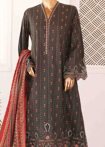 Bin Saeed Fabric - SMLF-FR-0140- 3 Piece Frock Style Stitched Suit