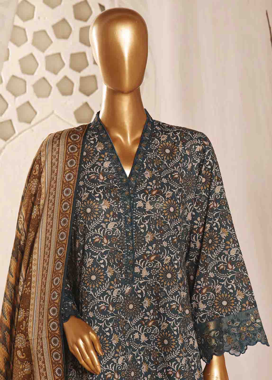 Bin Saeed Fabric - SMLF-FR-0141- 3 Piece Embroidered Stitched Suit