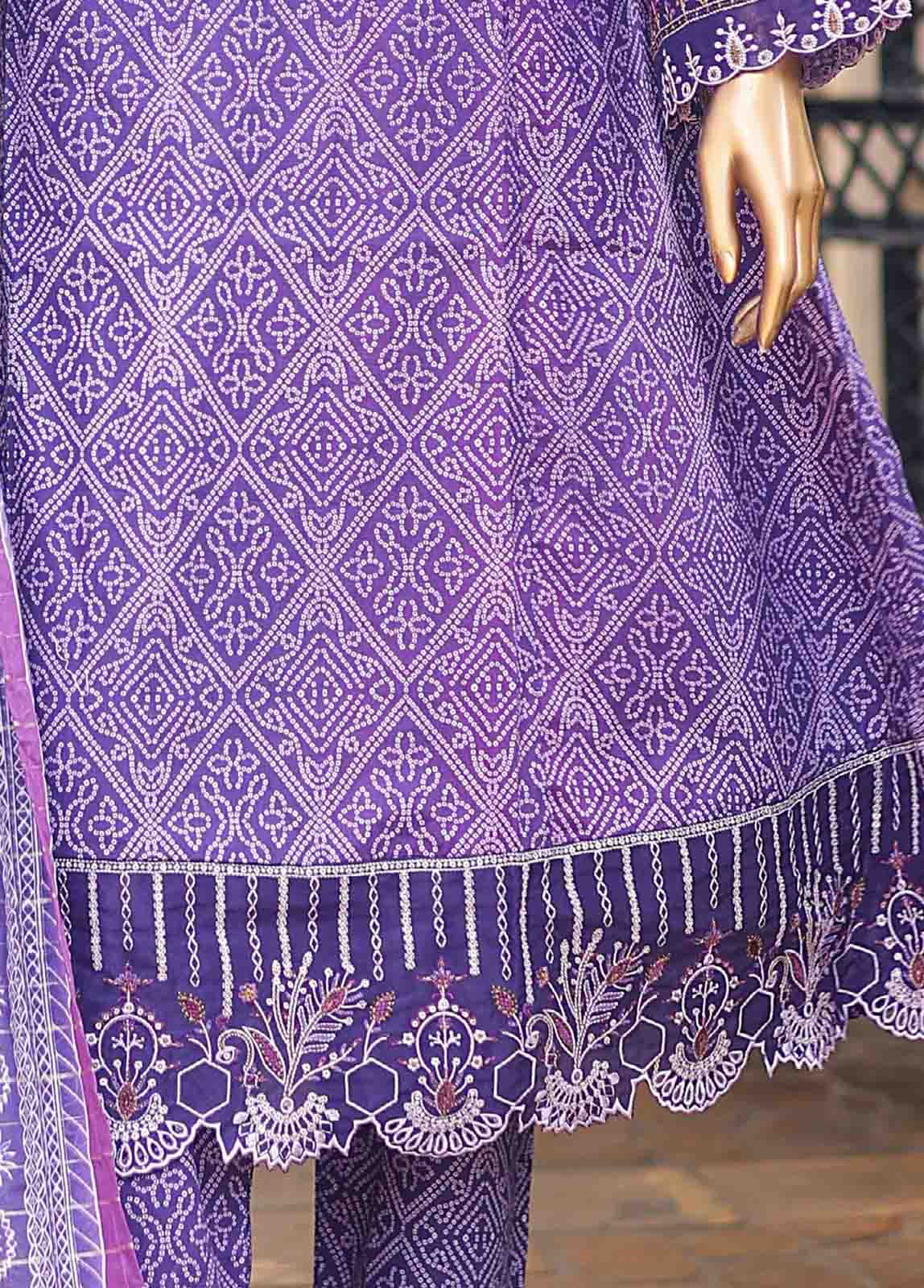 Bin Saeed Fabric - SMLF-FR-0451- 3 Piece Embroidered Stitched Suit