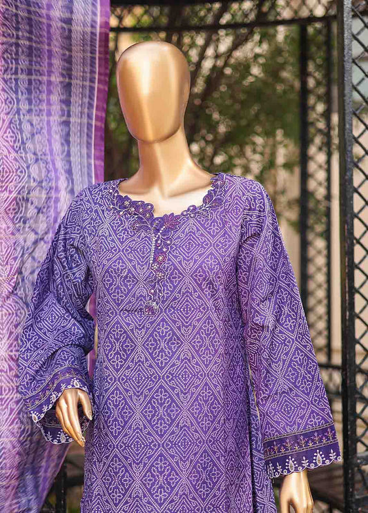 SMLF-FR-0451- 3 Piece Embroidered Stitched Suit