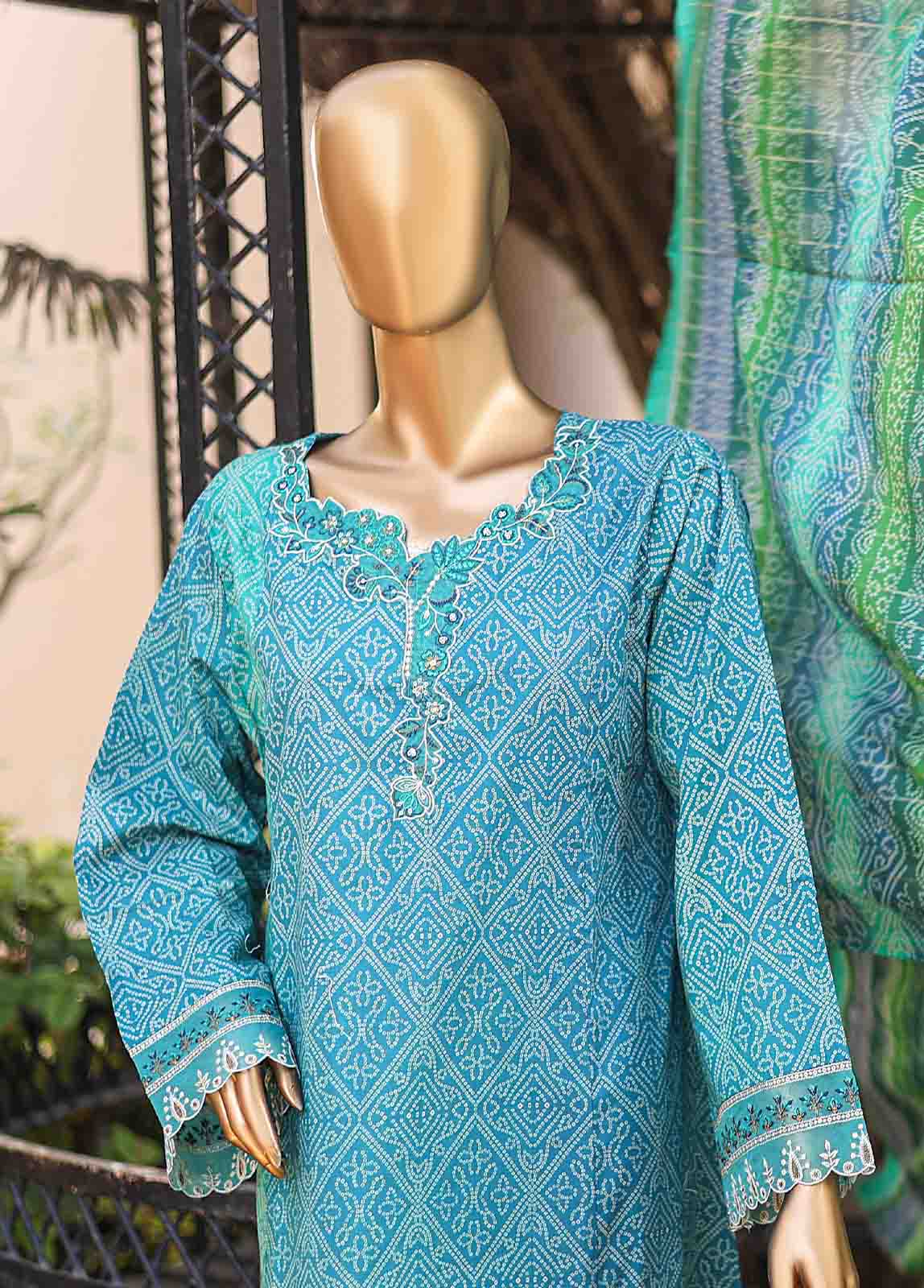 Bin Saeed Fabric - SMLF-FR-0452- 3 Piece Embroidered Stitched Suit