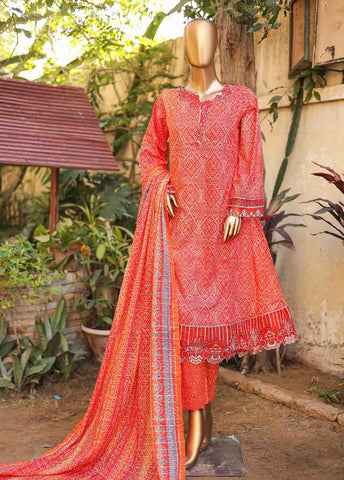 Bin Saeed Fabric - SMLF-FR-0453- 3 Piece Embroidered Stitched Suit