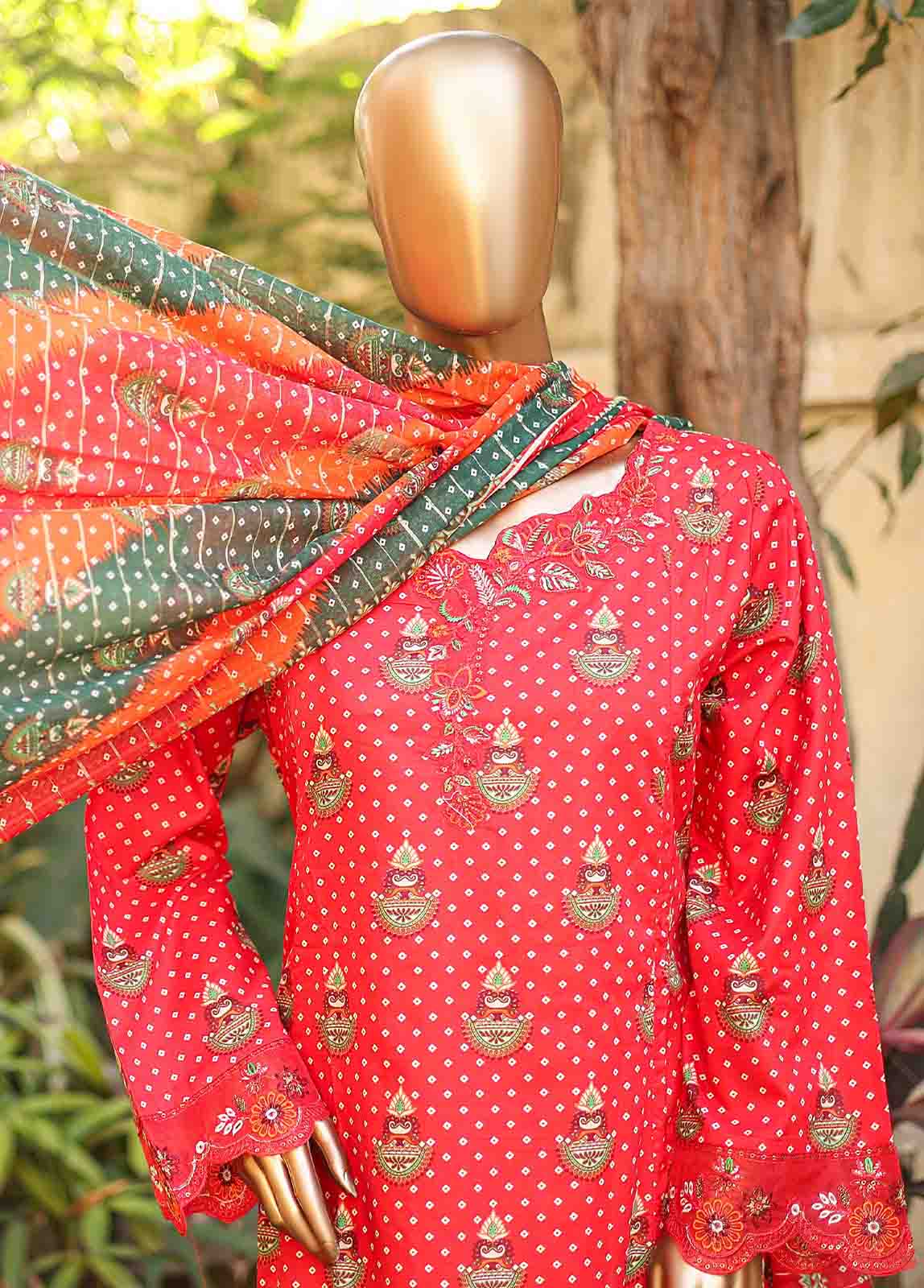 Bin Saeed Fabric - SMLF-FR-0454- 3 Piece Embroidered Stitched Suit