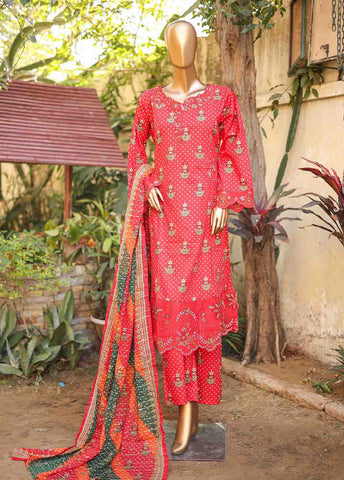 Bin Saeed Fabric - SMLF-FR-0454- 3 Piece Embroidered Stitched Suit