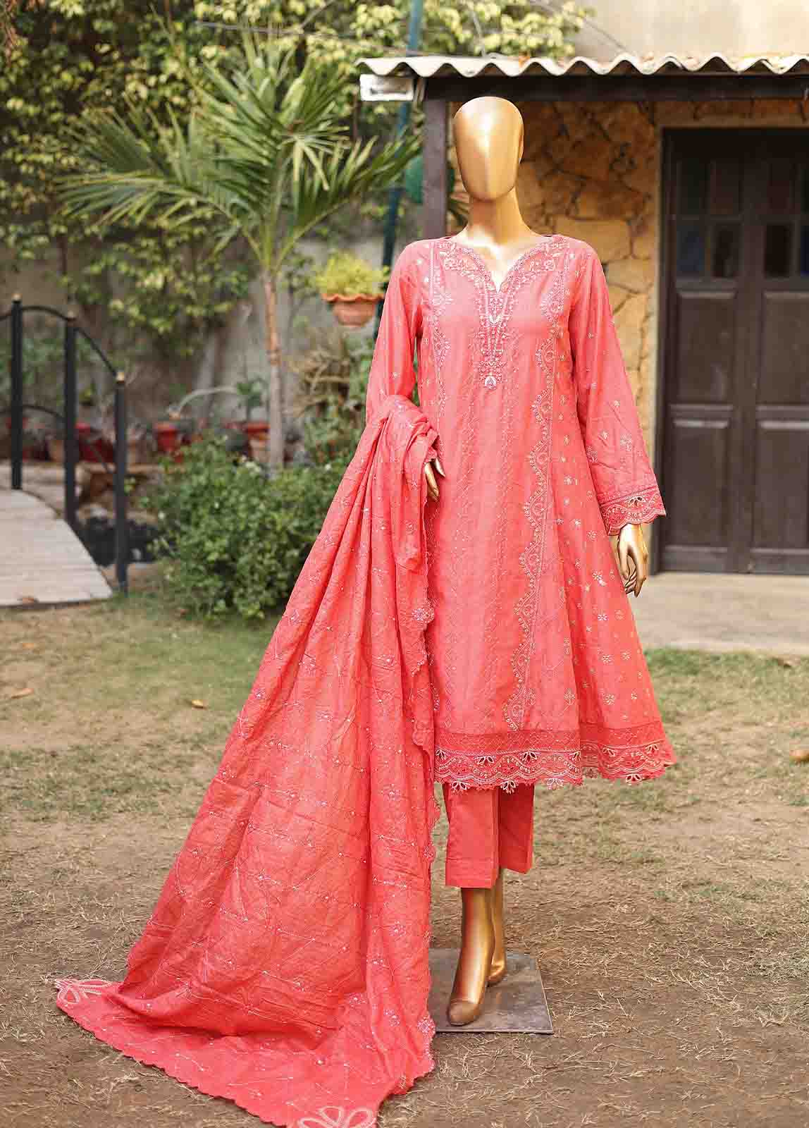 Bin Saeed Fabric - SMLF-FR-0512- 3 Piece Embroidered Stitched Suit