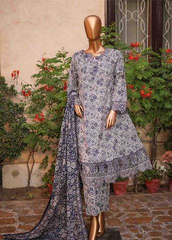 Bin Saeed Fabric - SMLF-FR-0521- 3 Piece Embroidered Stitched Suit
